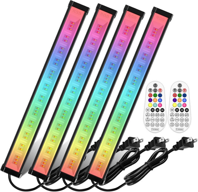 meikee 42W RGBW Wall Washer Light, 3350lm, IP66 Waterproof Wash Light Bar with Remote, Color Changing Wash Flood Strip Lighting for Stage Party Wedding Christmas Decoration 4Pack - Image 1